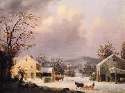 George Henry Durrie Jones Inn Winter Sweden oil painting artist